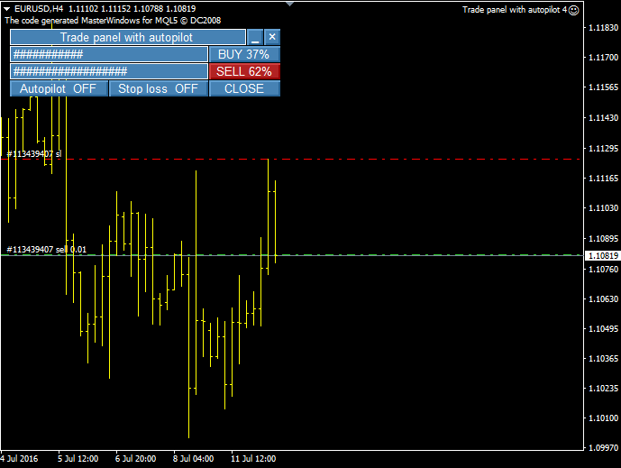 Trade panel with autopilot