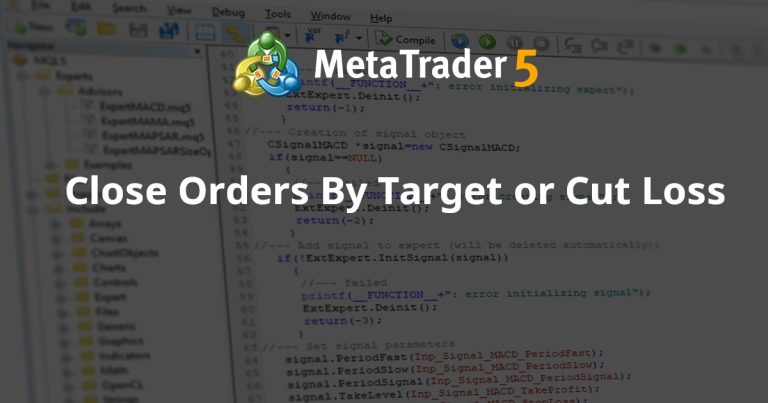 Close Orders By Target or Cut Loss