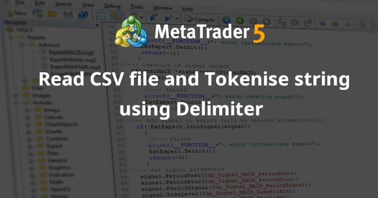 Read CSV file and Tokenise string using Delimiter