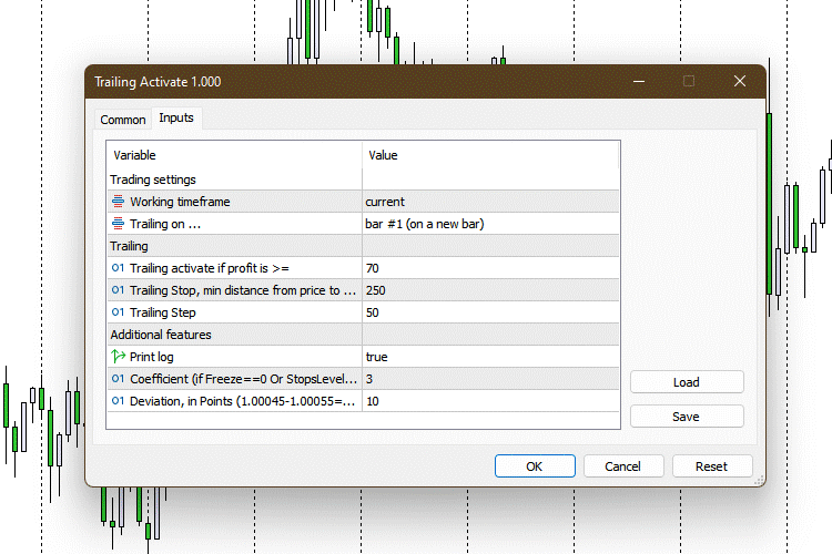 Trailing Activate