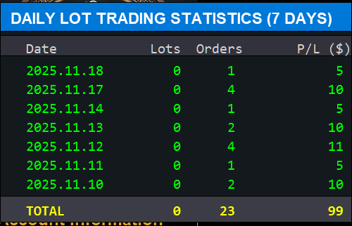 Daily Lot Statistics