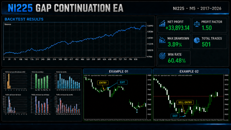 Nikkei 225 Gap Continuation EA