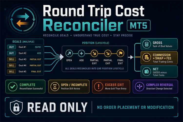Round Trip Cost Reconciler MT5